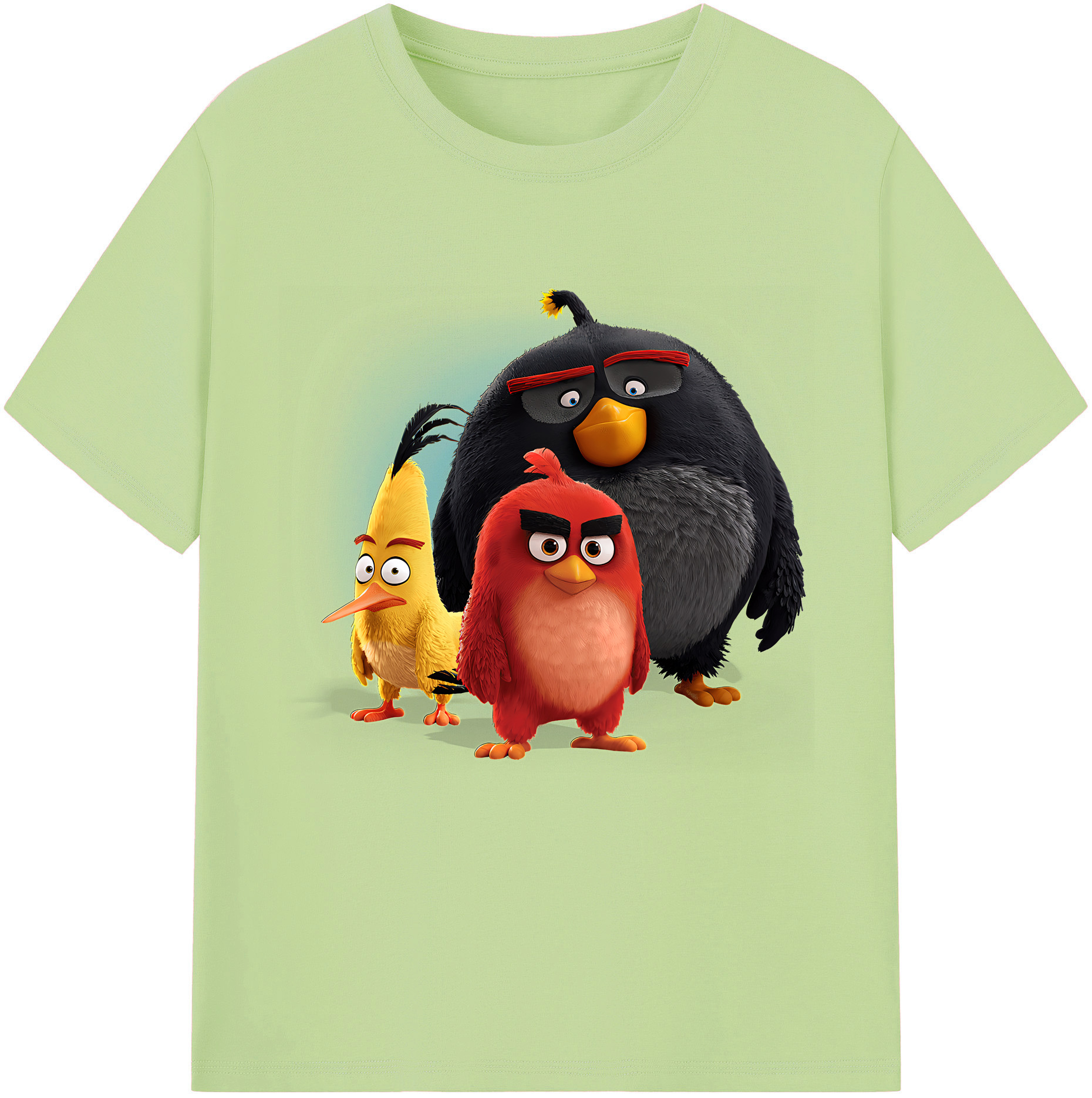 （画像用） Angry Birds アングリーバード 綿100％半袖Tシャツ（フロントプリント）